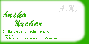 aniko macher business card